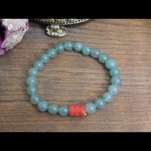 Jade Bracelet- Cinnabar Spacer  - Custom Made